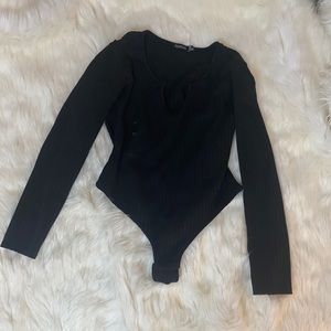 Black long sleeve body suit